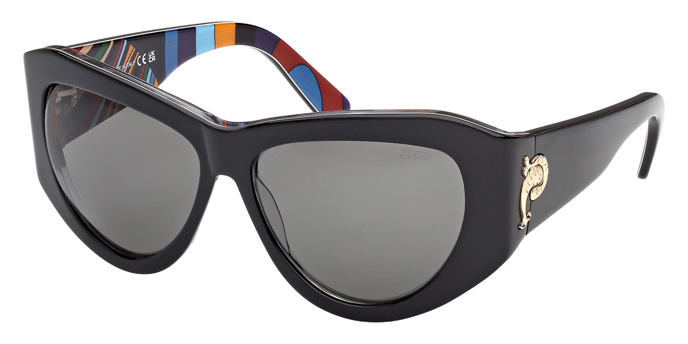 Emilio Pucci EP0241 05A 58 - Black/Texture / Smoke #id:ep024105a_s:100105