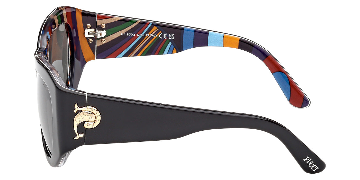 Emilio Pucci EP0241 05A 58 - Black/Texture / Smoke #id:ep024105a_s:100110