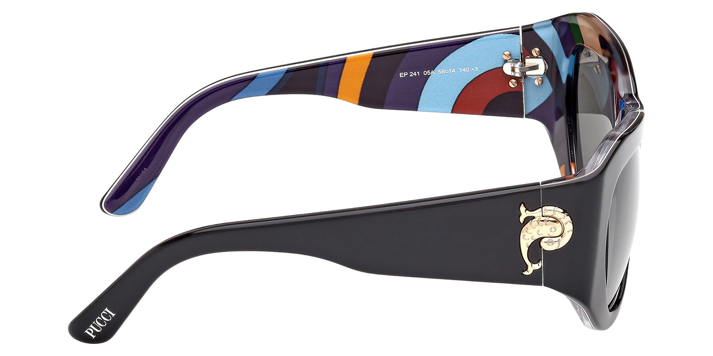 Emilio Pucci EP0241 05A 58 - Black/Texture / Smoke #id:ep024105a_s:100130