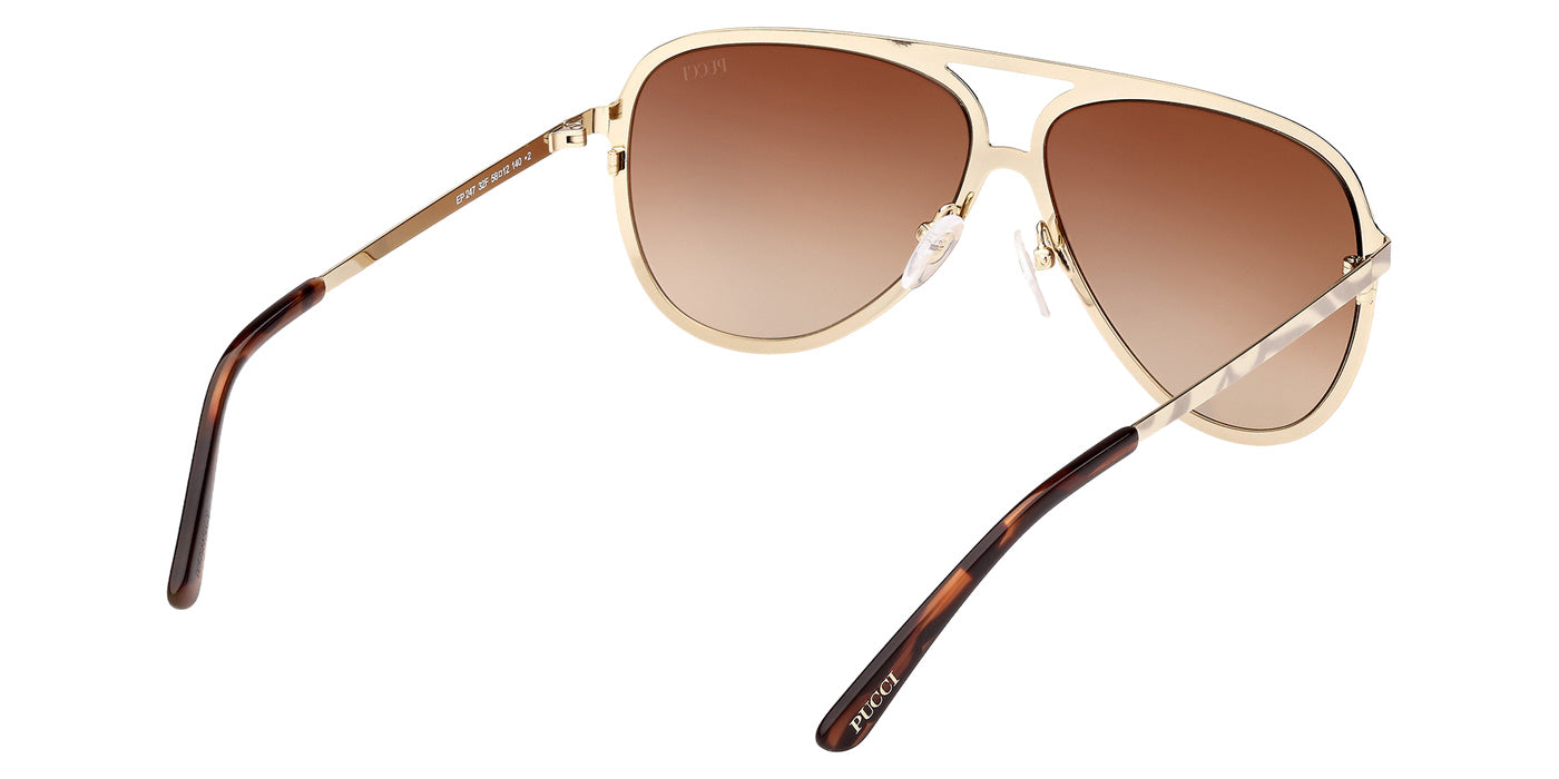 Emilio Pucci EP0247 32F 58 - Shiny Pale Gold / Gradient Brown #id:ep024732f_s:102125