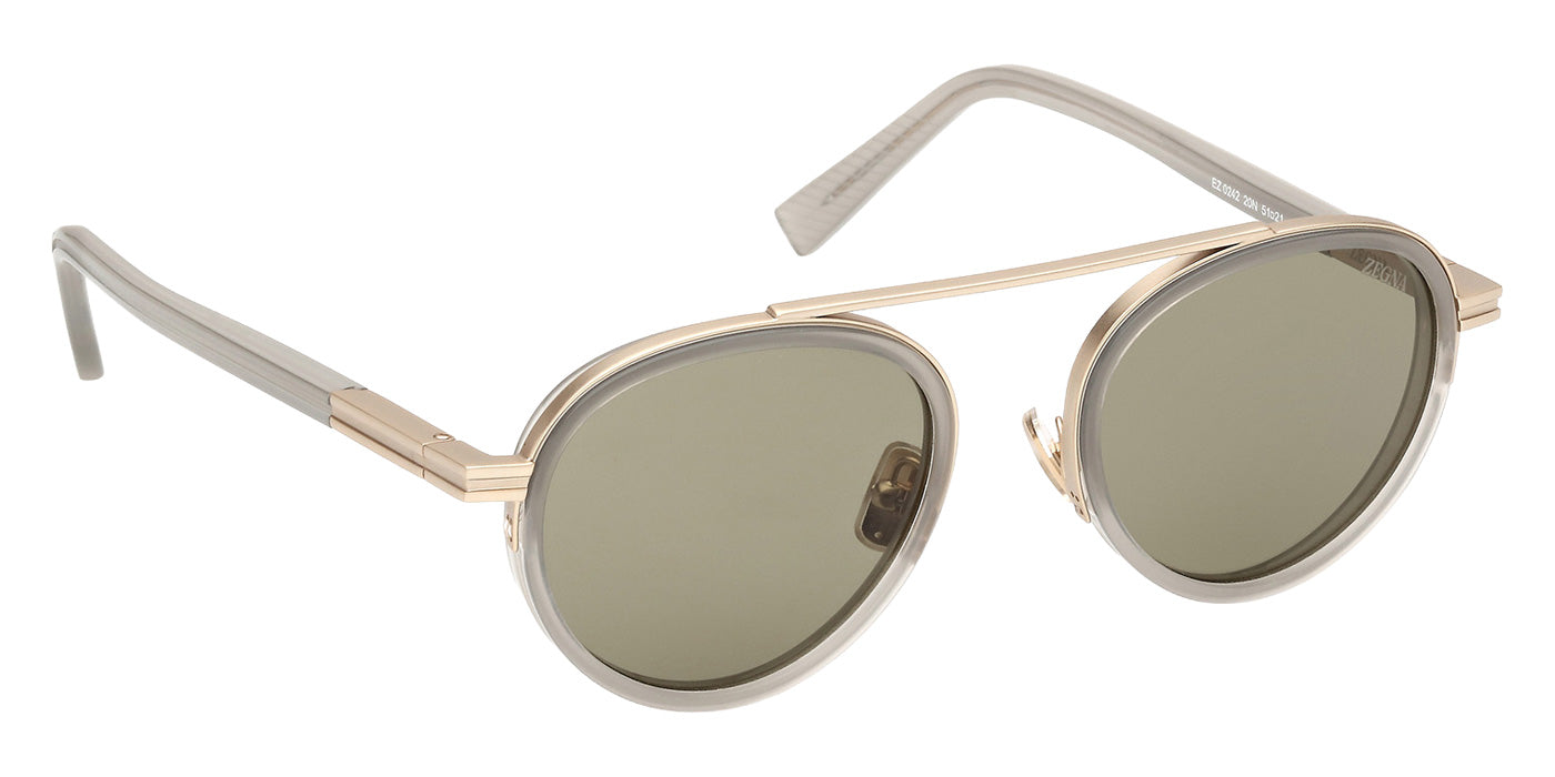 Ermenegildo Zegna EZ0242 20N 51 - Shiny Gray / Green #id:ez024220n_s:100135