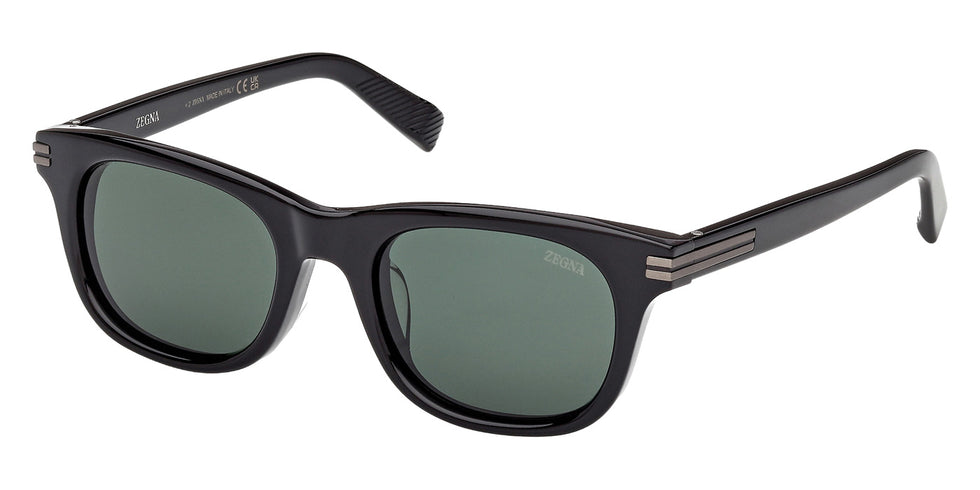 Ermenegildo Zegna EZ0281-F 01R 53 - Shiny Black / Green Polarized #id:ez0281f01r_s:100105