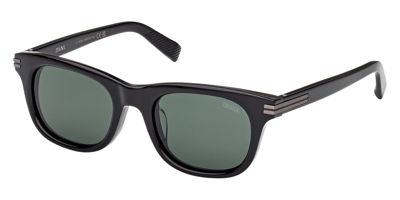 Ermenegildo Zegna EZ0281-F 01R 53 - Shiny Black / Green Polarized #id:ez0281f01r_s:100105