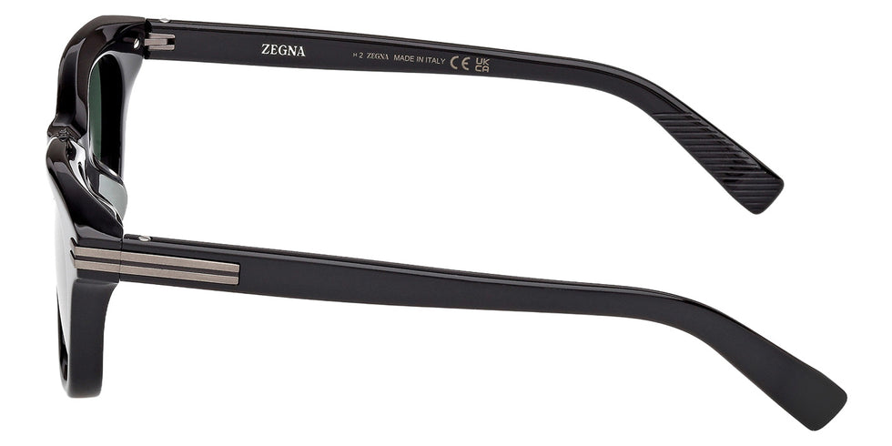 Ermenegildo Zegna EZ0281-F 01R 53 - Shiny Black / Green Polarized #id:ez0281f01r_s:100110