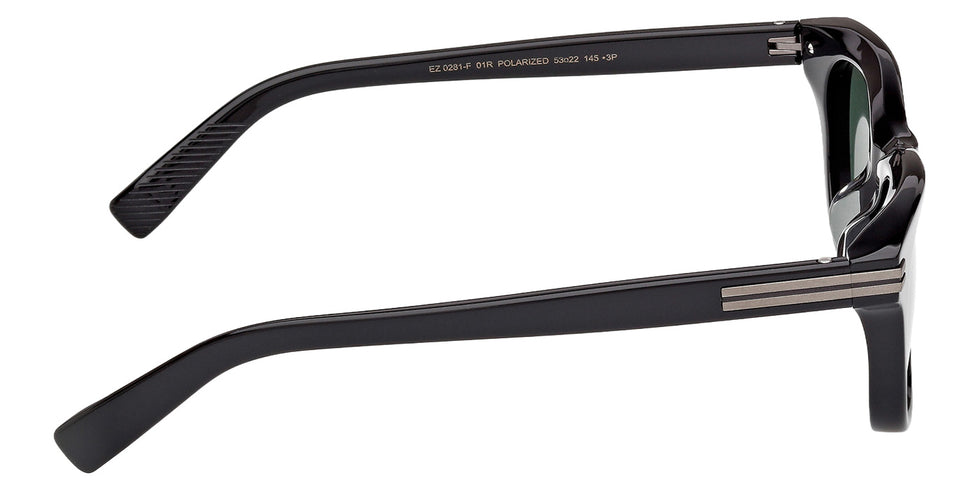 Ermenegildo Zegna EZ0281-F 01R 53 - Shiny Black / Green Polarized #id:ez0281f01r_s:100130
