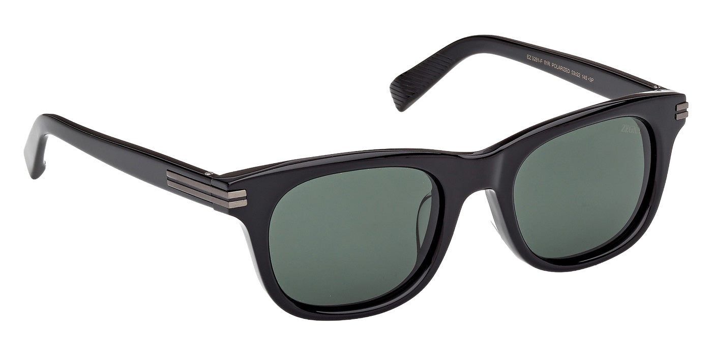 Ermenegildo Zegna EZ0281-F 01R 53 - Shiny Black / Green Polarized #id:ez0281f01r_s:100135