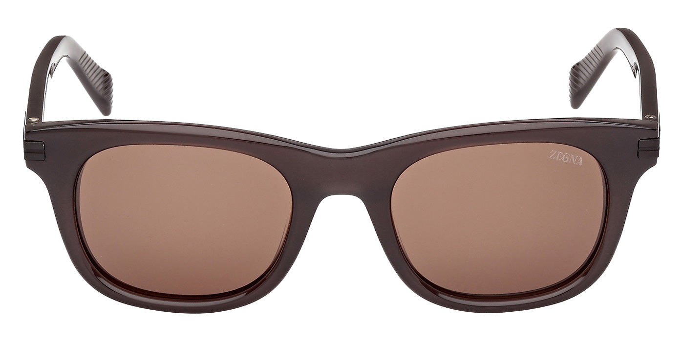Ermenegildo Zegna EZ0281-F 48E 53 - Shiny Dark Brown / Brown #id:ez0281f48e_s:104100