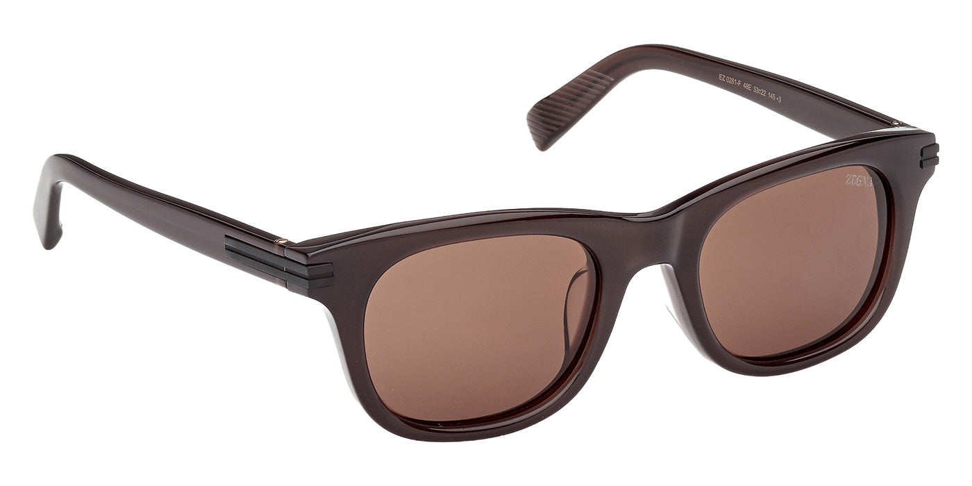 Ermenegildo Zegna EZ0281-F 48E 53 - Shiny Dark Brown / Brown #id:ez0281f48e_s:104135