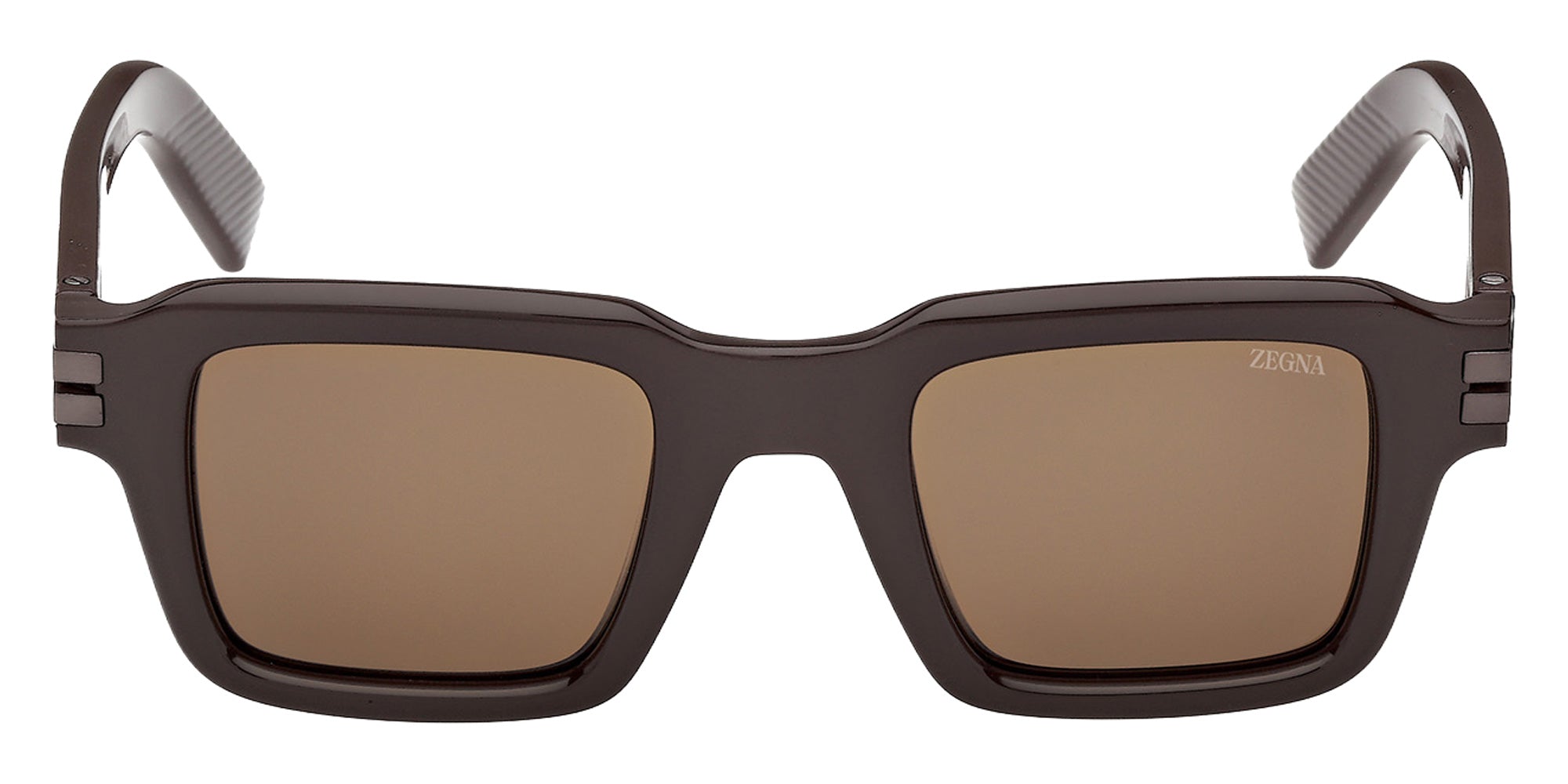 Ermenegildo Zegna EZ0283 48E 48 - Shiny Dark Brown / Brown 48E #id:ez028348e_s:100100