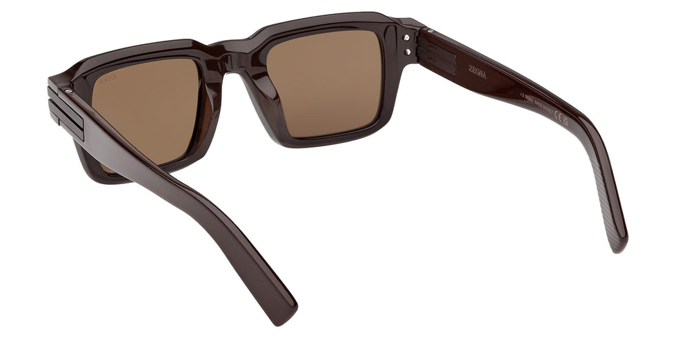 Ermenegildo Zegna EZ0283 48E 48 - Shiny Dark Brown / Brown 48E #id:ez028348e_s:100115