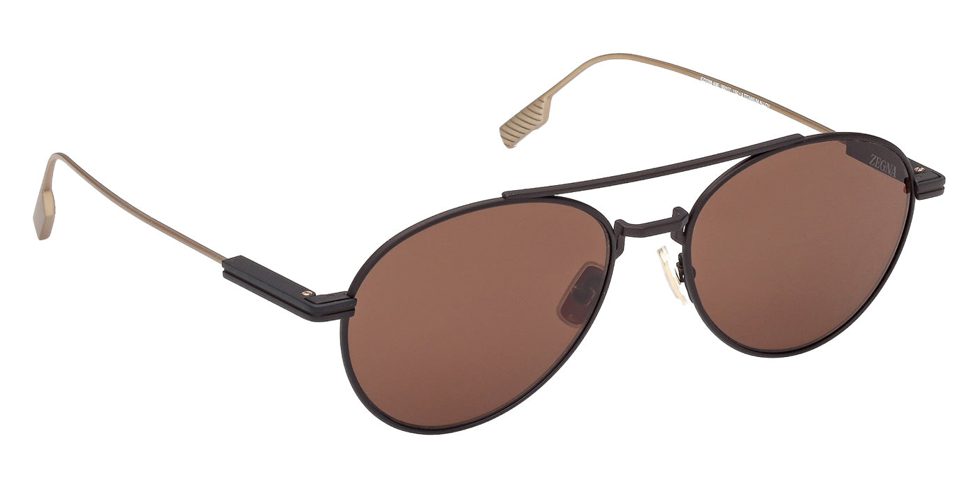 Ermenegildo Zegna EZ0288 49E 55 - Matte Dark Brown / Brown #id:ez028849e_s:106135