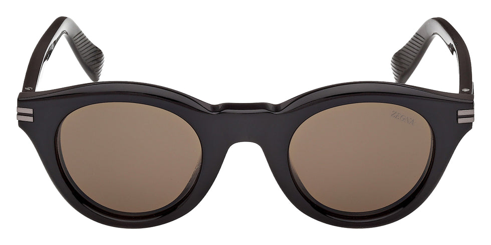 Ermenegildo Zegna EZ0302 05E 46 - Black/Striped / Brown 05E #id:ez030205e_s:100100