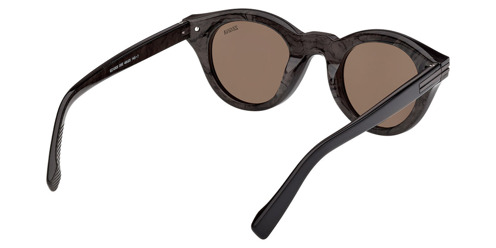 Ermenegildo Zegna EZ0302 05E 46 - Black/Striped / Brown 05E #id:ez030205e_s:100125
