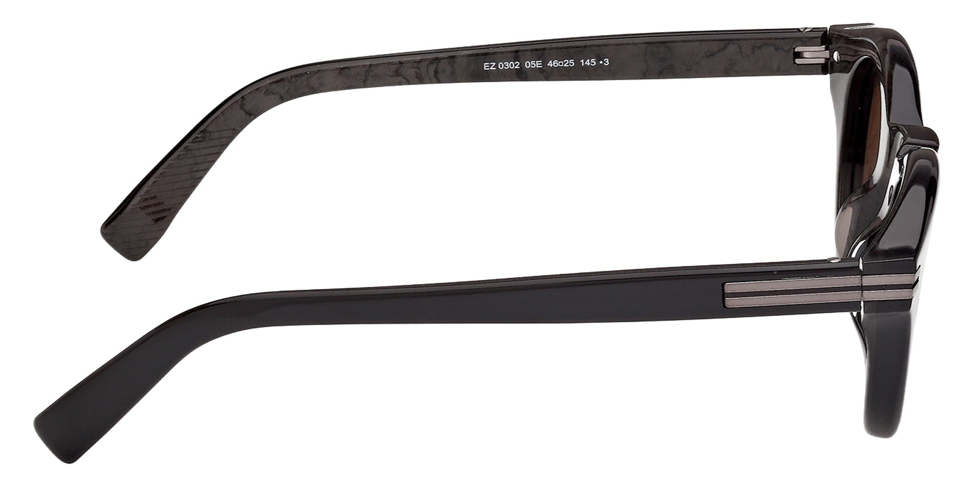 Ermenegildo Zegna EZ0302 05E 46 - Black/Striped / Brown 05E #id:ez030205e_s:100130