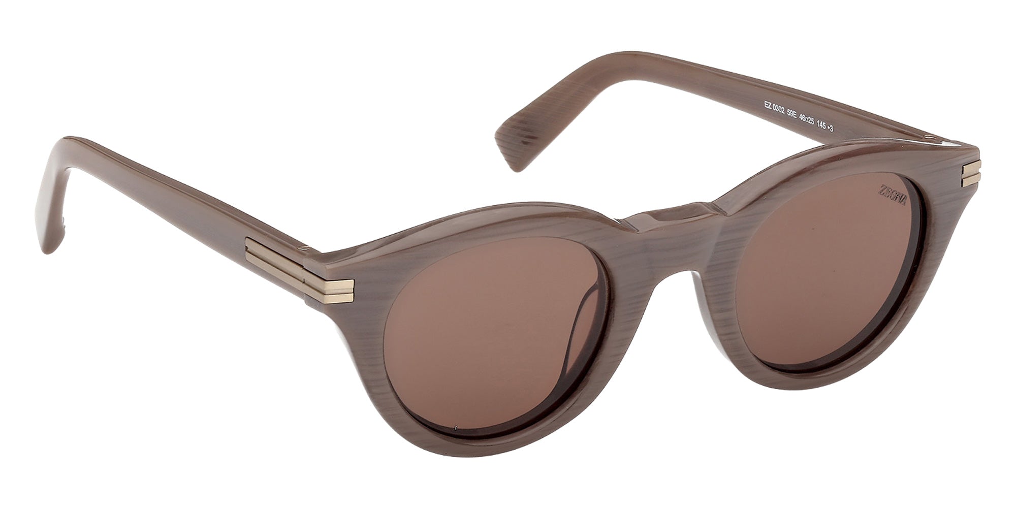 Ermenegildo Zegna EZ0302 59E 46 - Beige Brown/Striped / Brown 59E #id:ez030259e_s:106135
