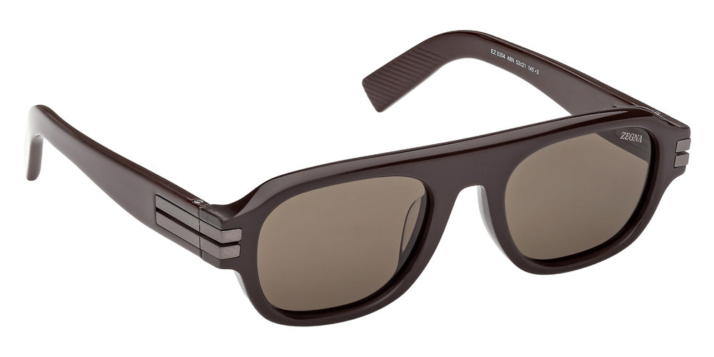 Ermenegildo Zegna EZ0304 48N 52 - Shiny Dark Brown / Green #id:ez030448n_s:102135