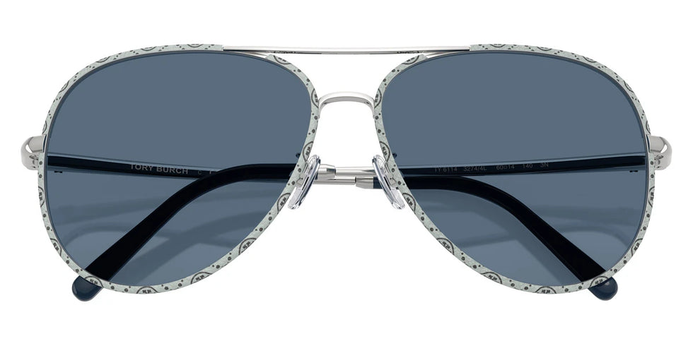 Tory Burch TY6114 32744L 58 - Silver / Navy Blue