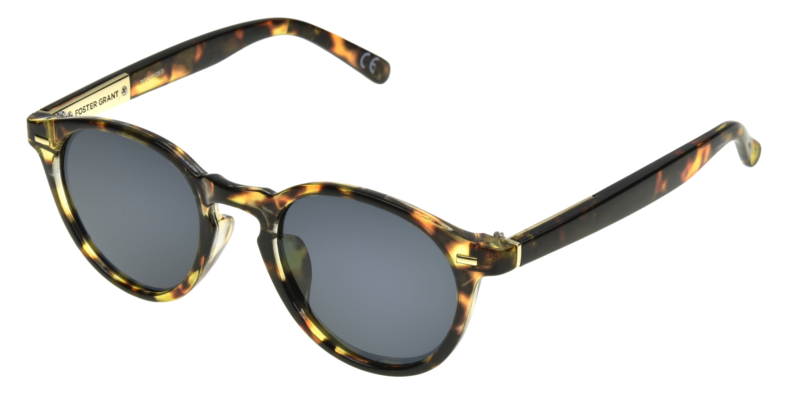 Foster Grant Ladies Easton Polarized Sunglasses - Tortoise / Smoke