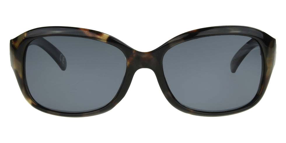 Foster Grant Ladies Rectangle Polarized Sunglasses - Tortoise / Smoke