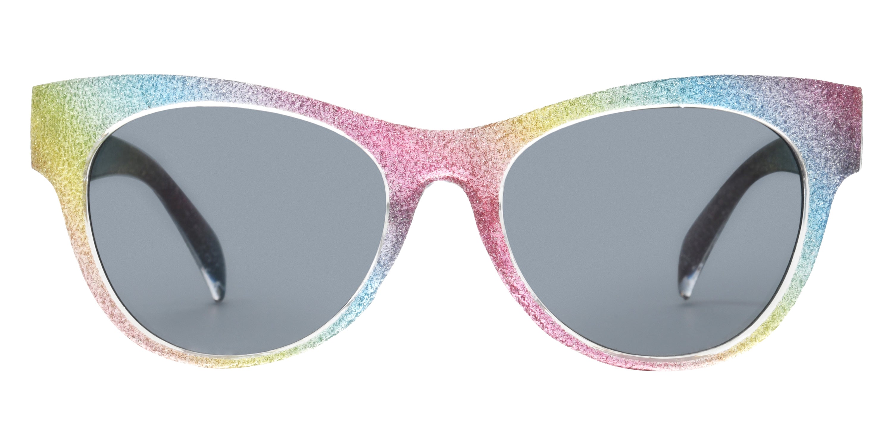 Foster Grant Kids 3D Gltiter Cat-Eye Sunglasses - Rainbow / Smoke