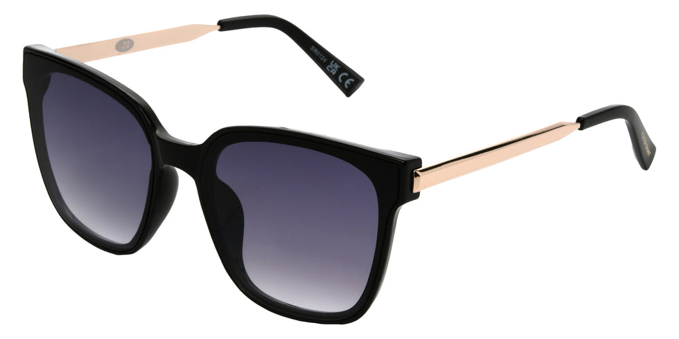 Foster Grant Fashion Square Sunglasses 461 - Black / Smoke Gradient