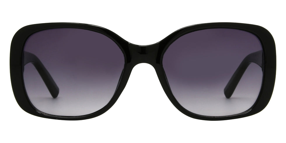 Foster Grant Fashion Square Sunglasses 512 - Black / Smoke Gradient