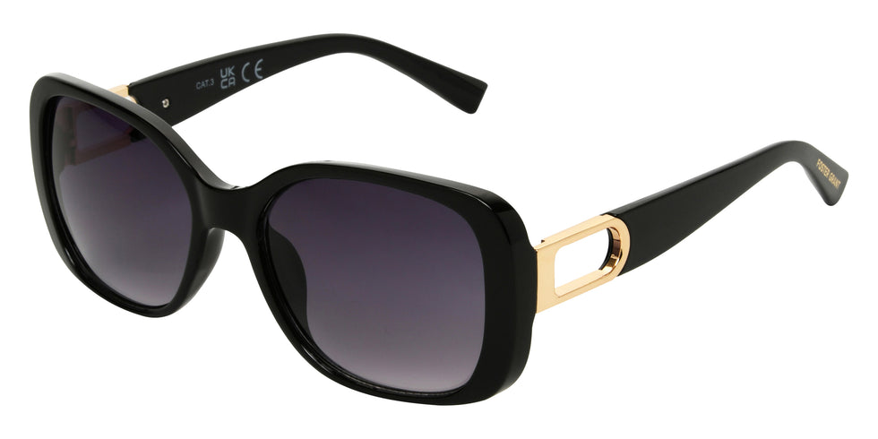 Foster Grant Fashion Square Sunglasses 512 - Black / Smoke Gradient