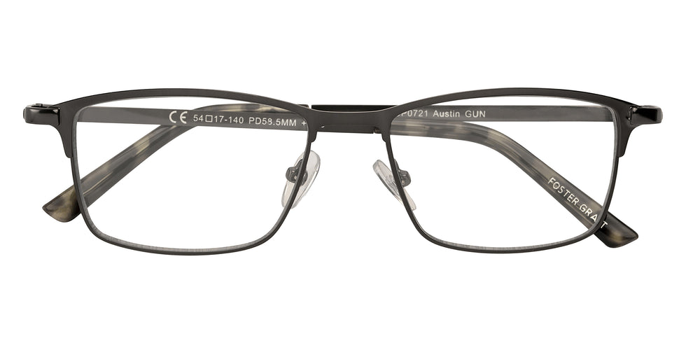 Foster Grant Pop of Power® Austin Bifocal-style Reading Glasses - Gun