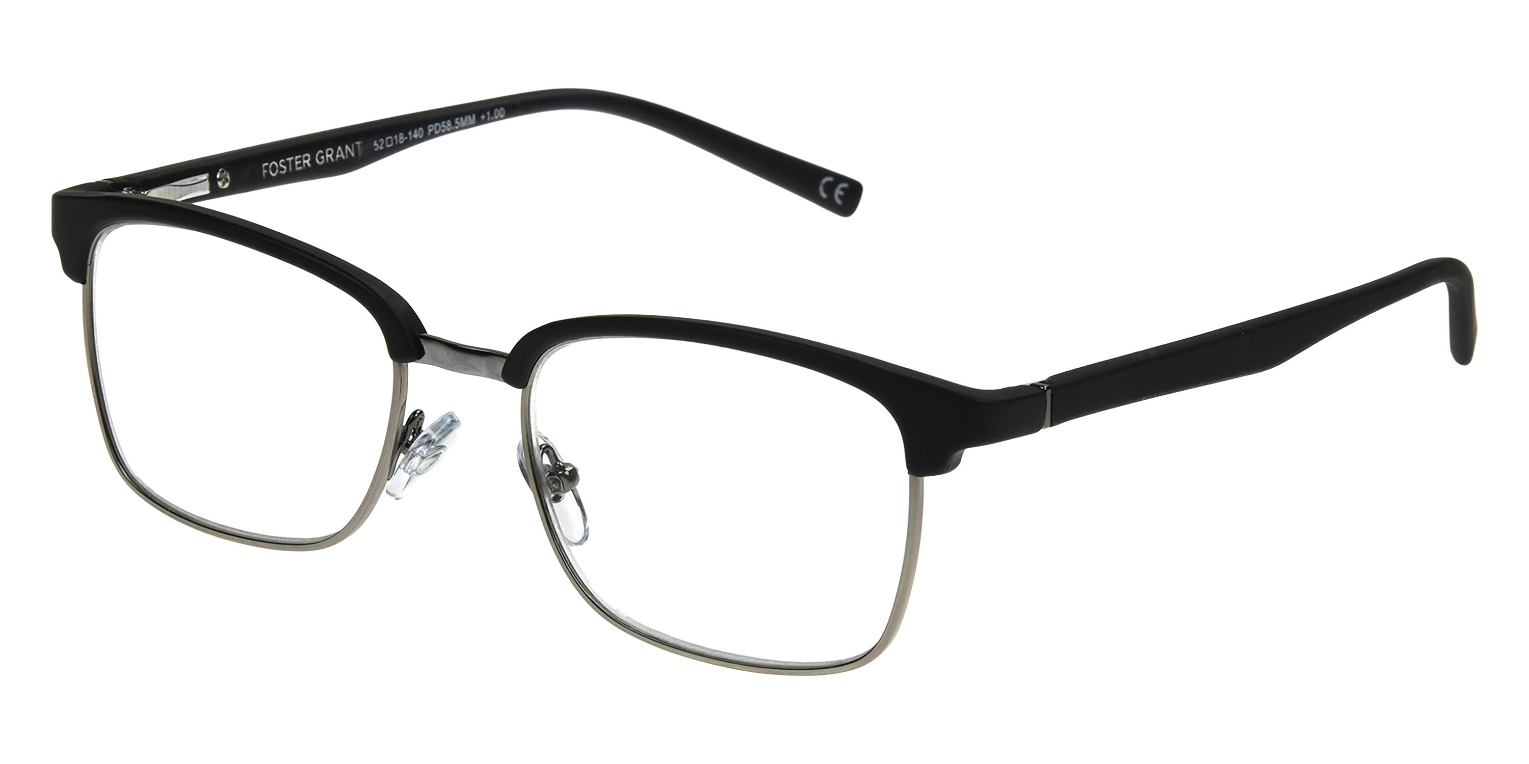 Foster Grant Men's Premium Alden Reading Glasses - Black/Gun