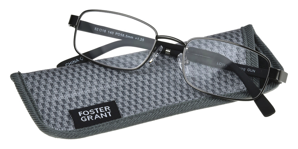 Foster Grant Tech Manning Men's Reading Glasses - Gunmetal
