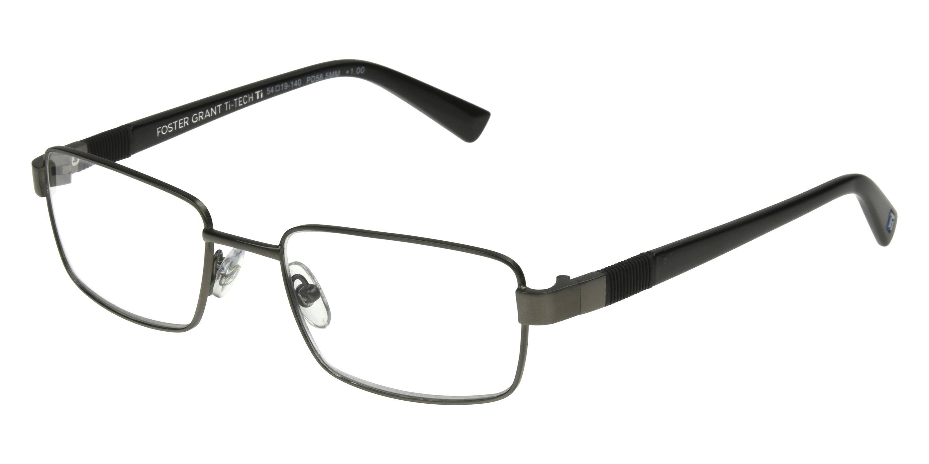 Foster Grant Ti-Tech 100 Reading Glasses - Dark Gunmetal