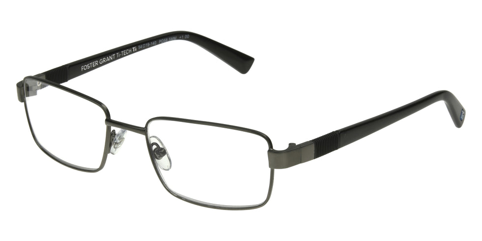 Foster Grant Ti-Tech 100 Reading Glasses - Dark Gunmetal