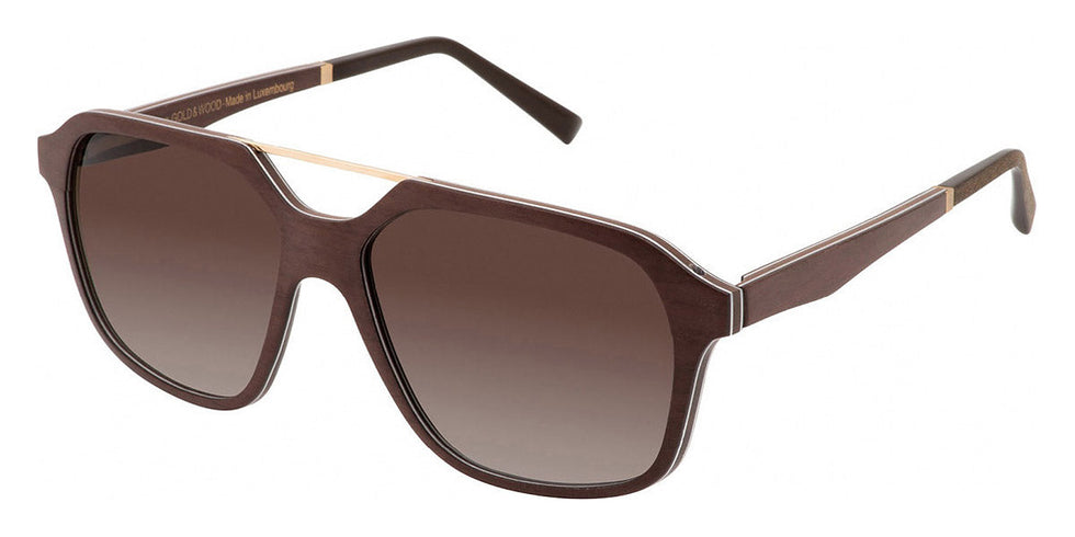 Gold & Wood GAW FRANCOIS 03 59 - Shiny Champagne Gold/Brown Tanganyika/Chestnut Tanganyika / Polarized Brown Gradient