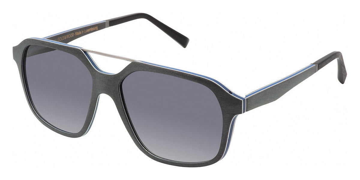 Gold & Wood GAW FRANCOIS 02 59 - Shiny Gun/Gray Bolivar/Electric Blue Bolivar / Polarized Gray Gradient
