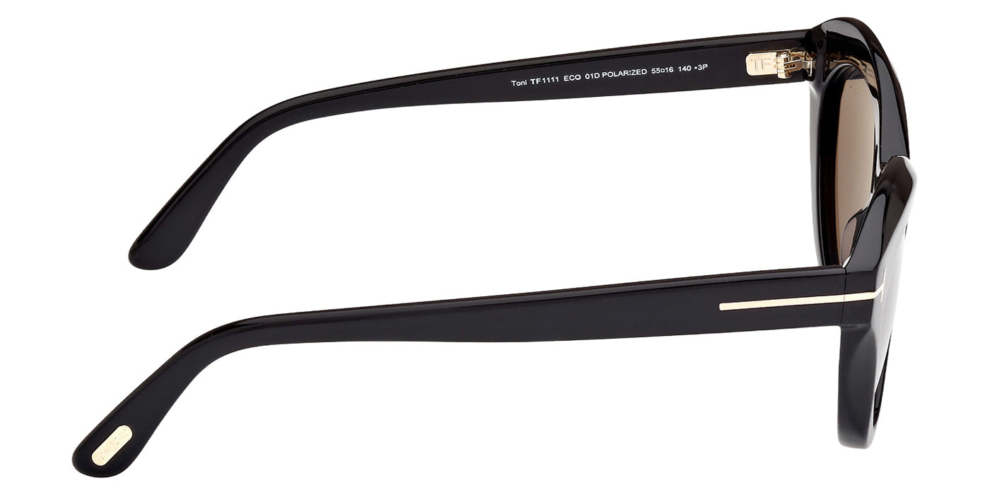 Tom Ford FT1111 TONI 01D 55 - Shiny Black / Smoke Polarized #id:ft111101d_s:100130