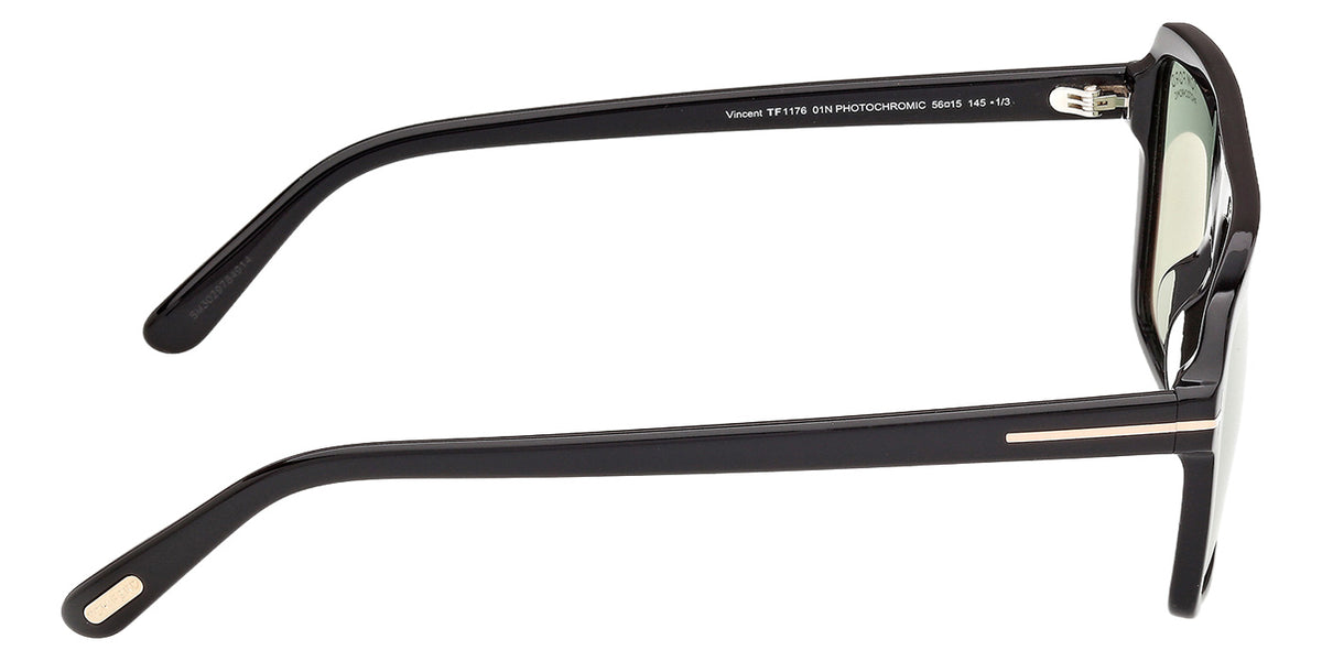 Tom Ford FT1176 VINCENT 01N 56 - Shiny Black / Green Photochromic #id:ft117601n_s:100125
