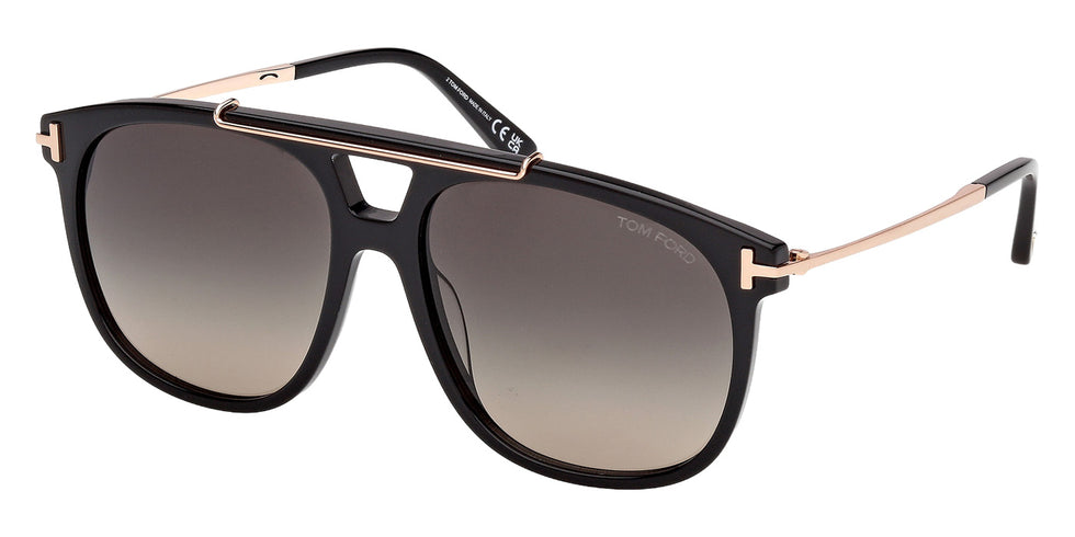 Tom Ford FT1306 SAM-02 01B 58 - Shiny Black / Gradient Smoke #id:ft130601b_s:102105