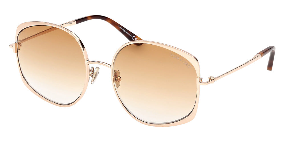 Tom Ford FT1349 ABBEY-02 28F 58 - Shiny Rose Gold / Gradient Brown #id:ft134928f_s:100105