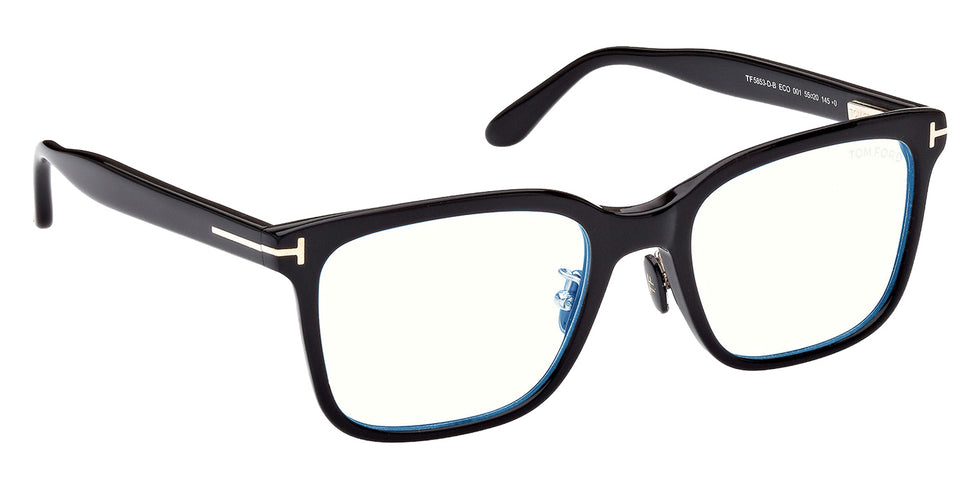 Tom Ford FT5853-D-B 001 55 - Shiny Black / Blue Filter #id:ft5853db001_s:100135