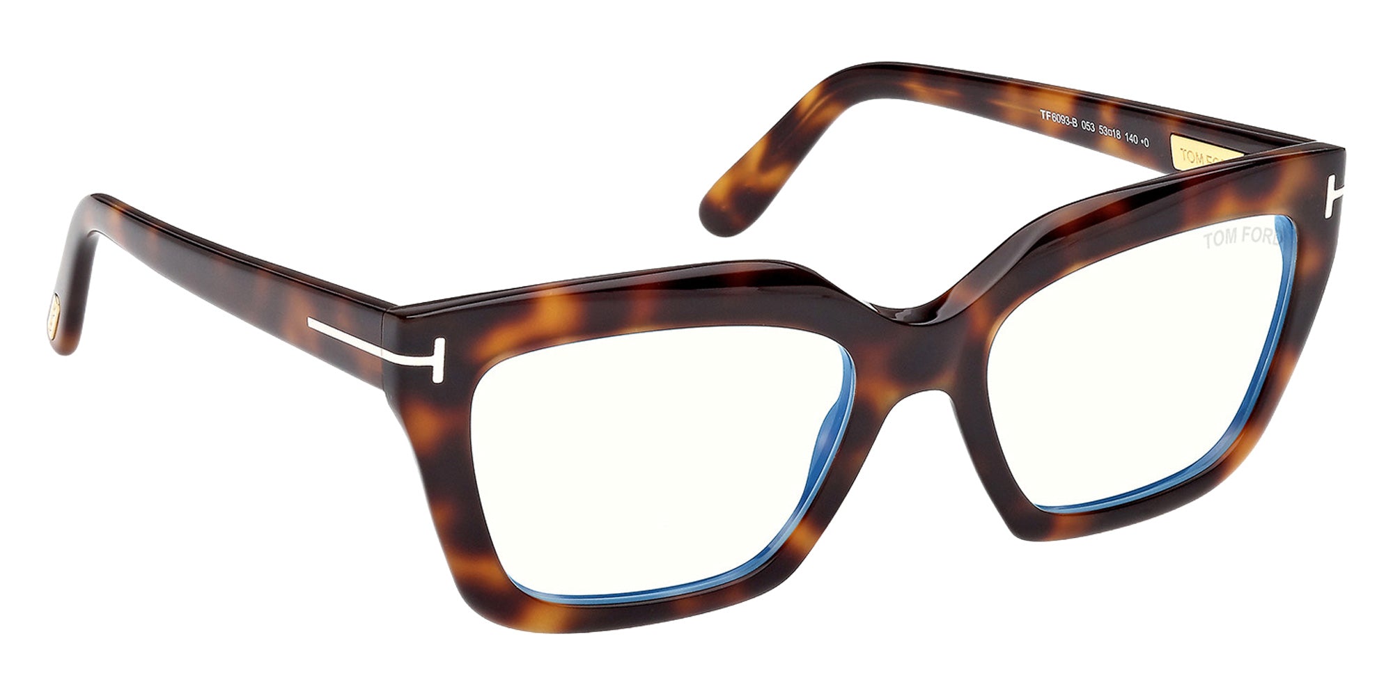 Tom Ford FT6093-B 053 53 - Blonde Havana / Blue Filter 053 #id:ft6093b053_s:100135