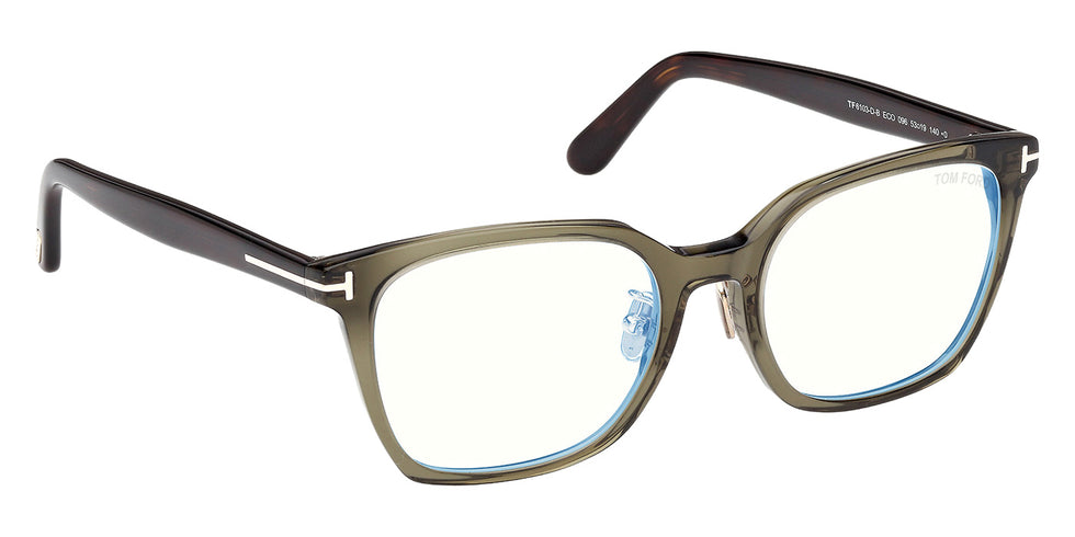Tom Ford FT6103-D-B 096 53 - Shiny Dark Green / Blue Filter #id:ft6103db096_s:104135