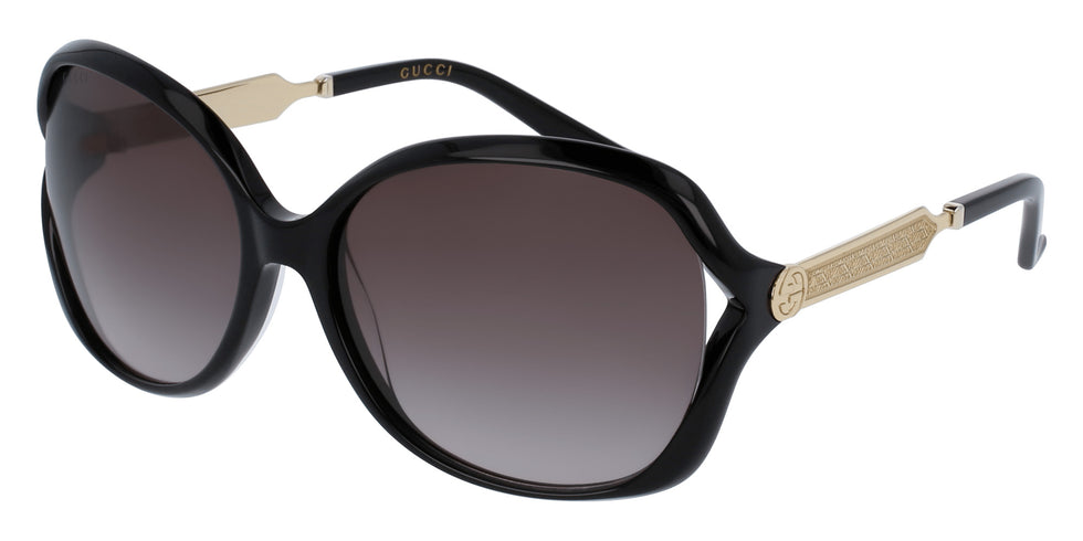 Gucci GG0076S 002 60 - Black/Gold / Gray Gradient #id:gg0076s002_s:102100