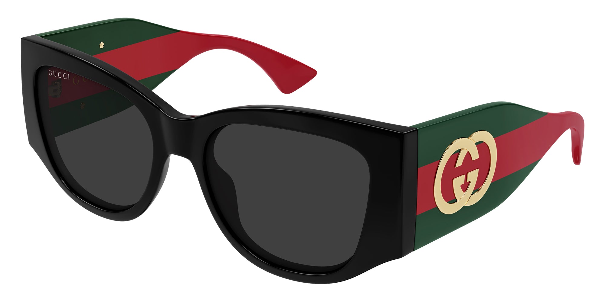 Gucci GG2115S 001 55 - Black/Green / Gray #id:gg2115s001_s:100105