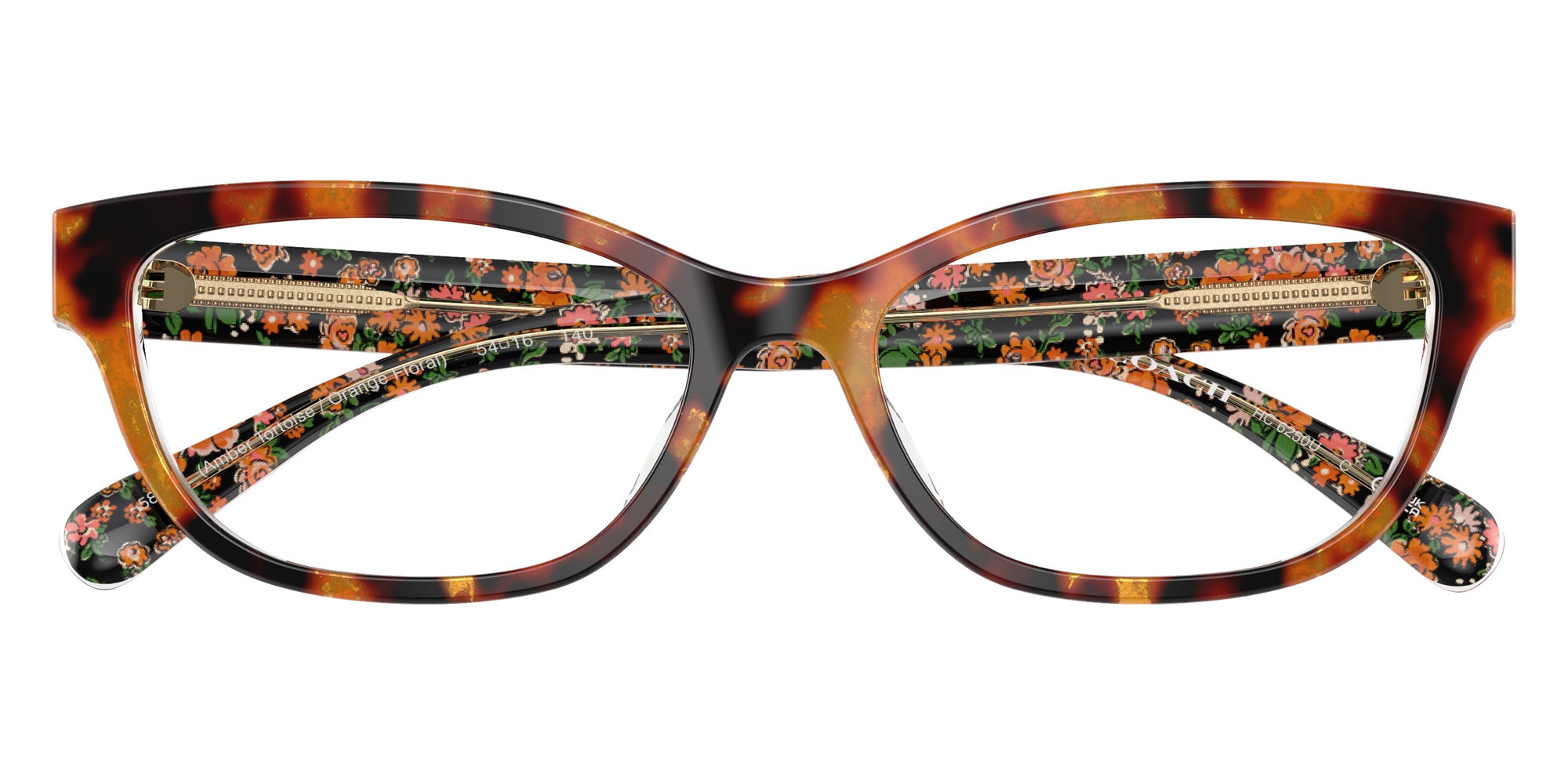 Coach HC6250U 5857 51 - Amber Tortoise/Orange Floral #id:hc6250u5857_s:108120