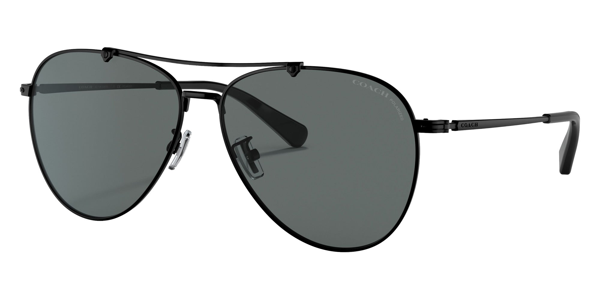 Coach HC7136 CA575 939381 60 - Satin Black / Dark Gray Polarized Solid #id:hc7136939381_s:100105