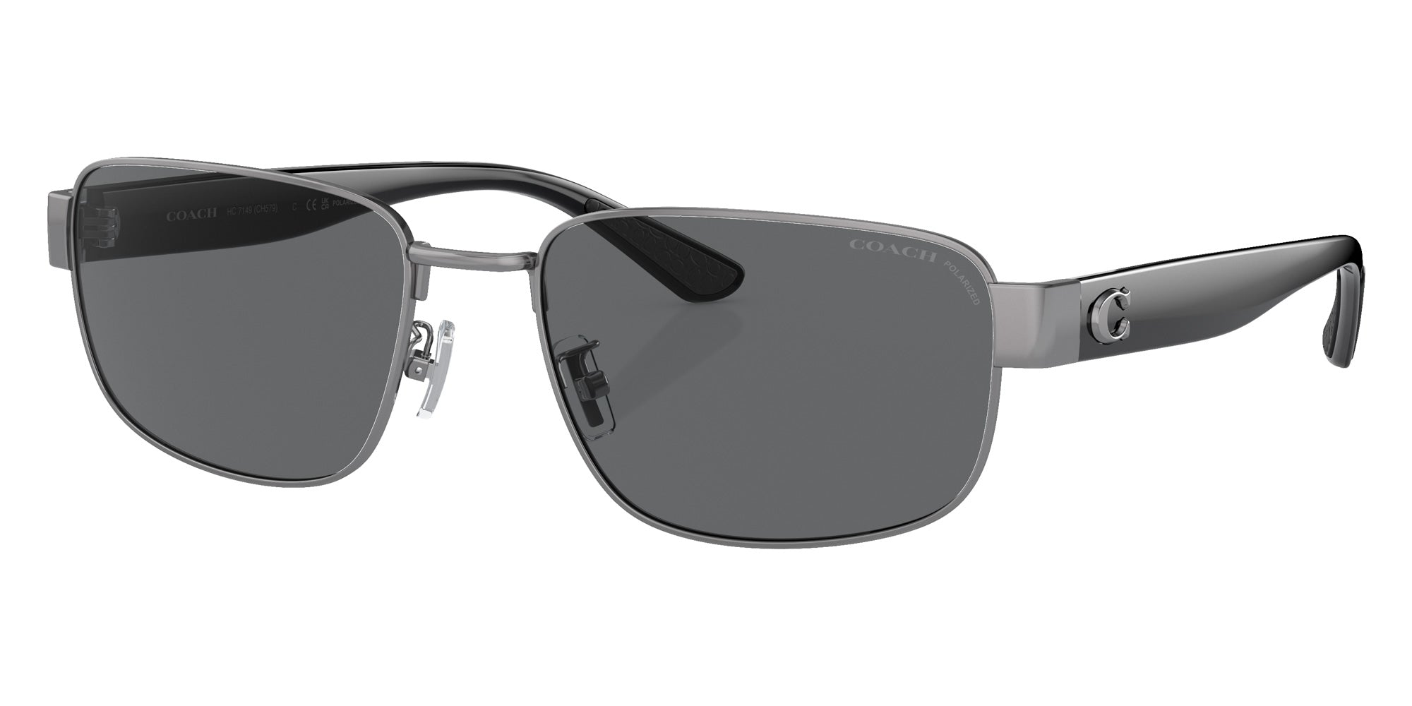 Coach HC7149 CH579 900481 59 - Shiny Gunmetal / Gray Solid Polarized #id:hc7149900481_s:100105