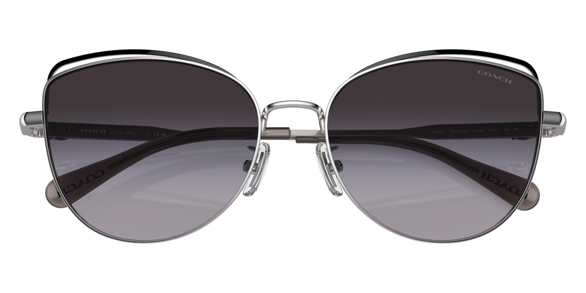Coach HC7162 CR621 90018G 57 - Shiny Silver/Black / Gray Gradient #id:hc716290018g_s:100120