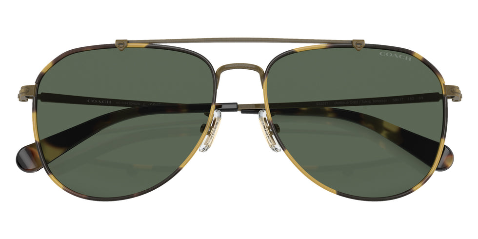 Coach HC7164 CR626 933371 59 - Antique Gold/Tokyo Tortoise / Green Solid #id:hc7164933371_s:102120