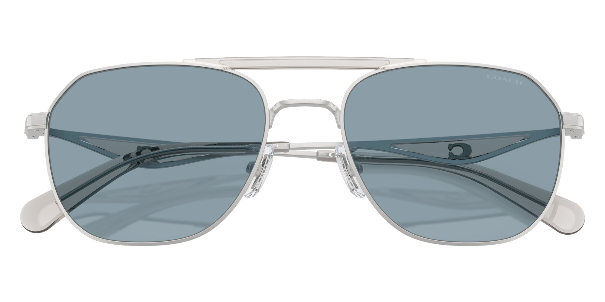 Coach HC7178 CAE80 900172 57 - Satin Silver/Gray / Blue Solid #id:hc7178900172_s:100120
