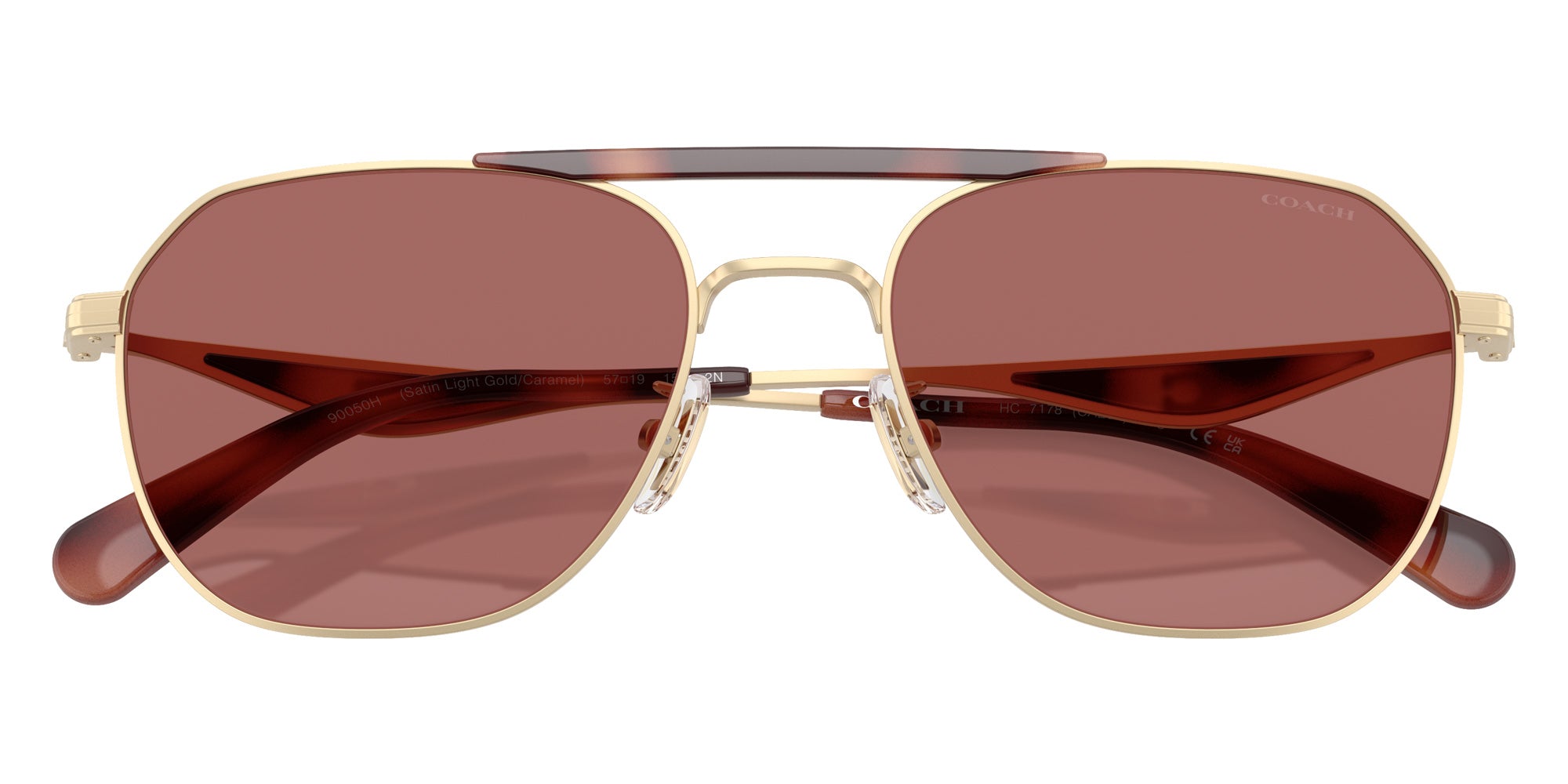 Coach HC7178 CAE80 90050H 57 - Satin Light Gold/Caramel / Wine Solid #id:hc717890050h_s:102120